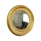 Large Round Wooden Butler Mirror Convex Mirror Witches Eye Gold