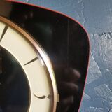 Vintage formica silent trapezoid wall clock "Flash black transistor"
