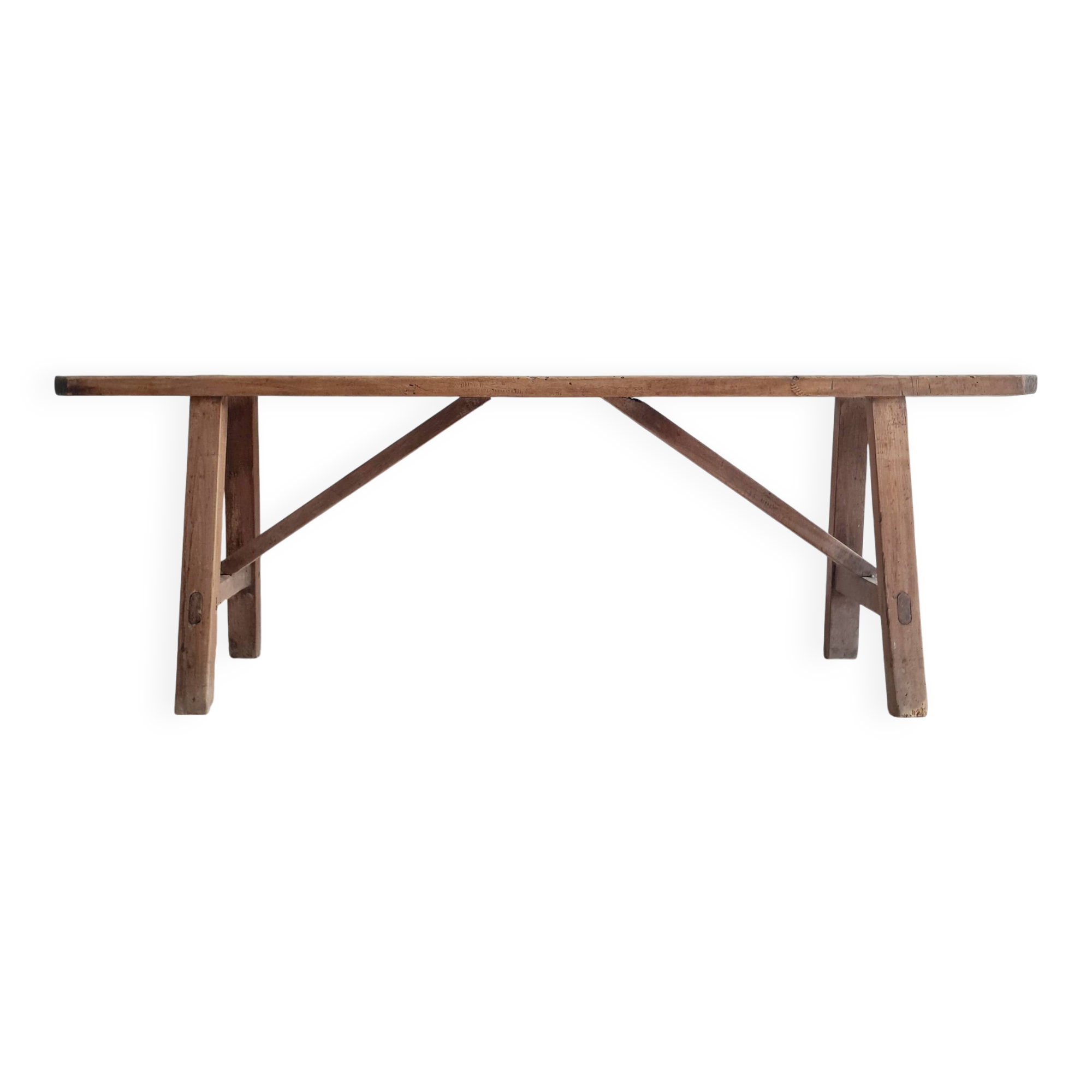 Antique wooden farm bench