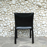 CAB 412 chair in black leather, Mario Bellini design for Cassina