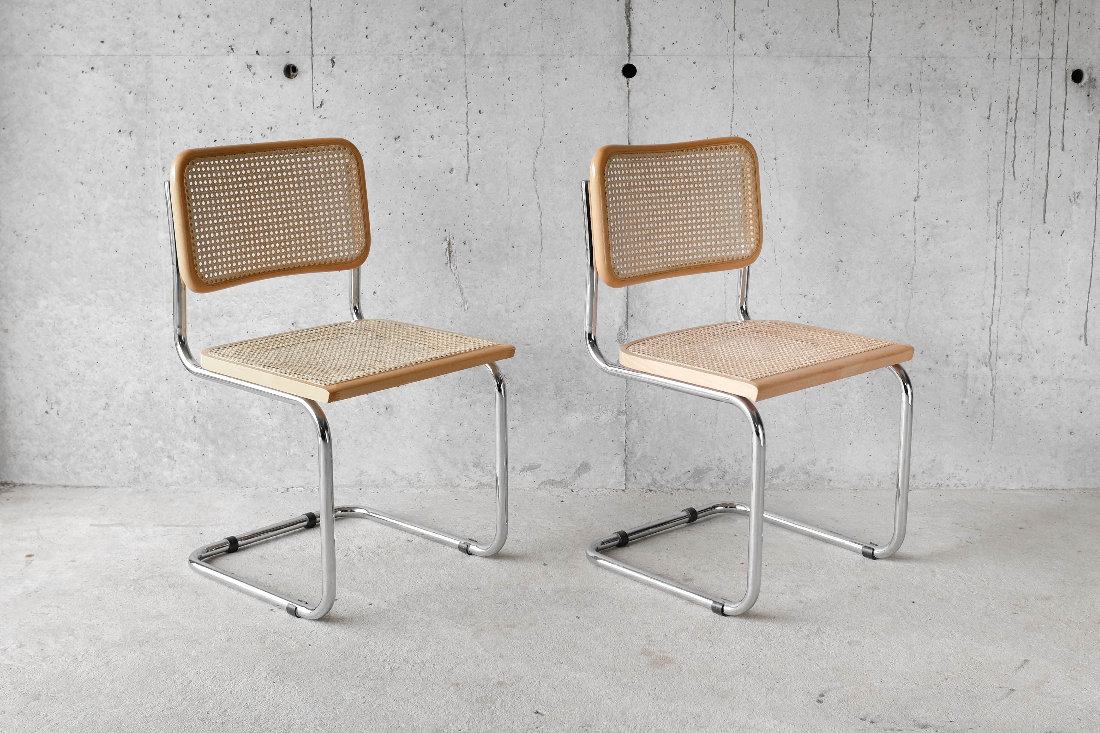 Pair of cesca chairs B32 by Marcel Breuer