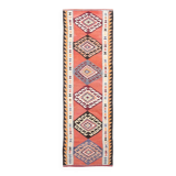 3x10 Salmon Geometric Pattern Vintage Runner, Mid Century Modern, 92x302 Cm