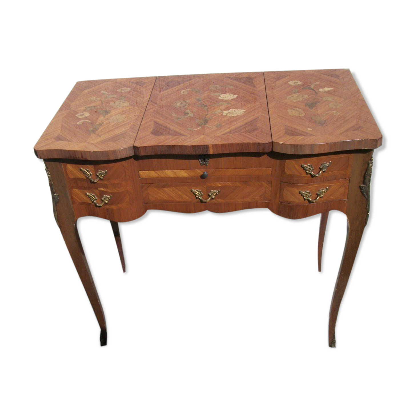 Inlaid and bronze dressing table