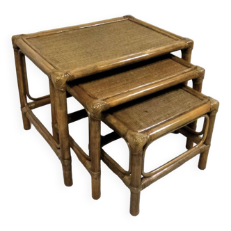 Rattan nesting tables 1970’s