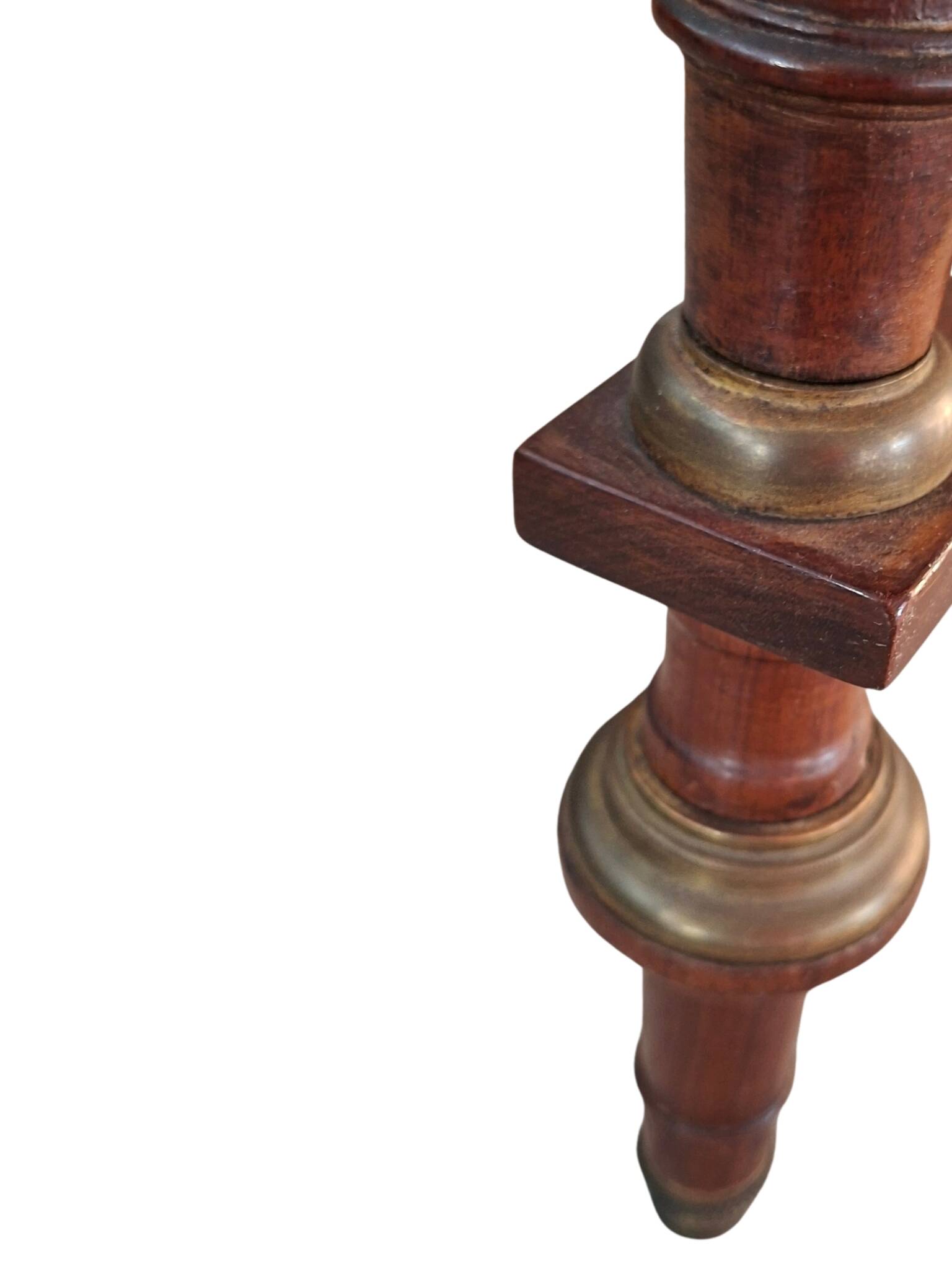 Guéridon Neoclassico in Mogano e Marmo Rosso Fine '800