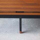 Mahogany veneer desk by Pierre Guariche for Minvielle, 1950s