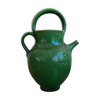 Terracotta jug enamelled 70s Salernes