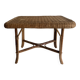 Table basse ancienne en rotin et bambou, 1950