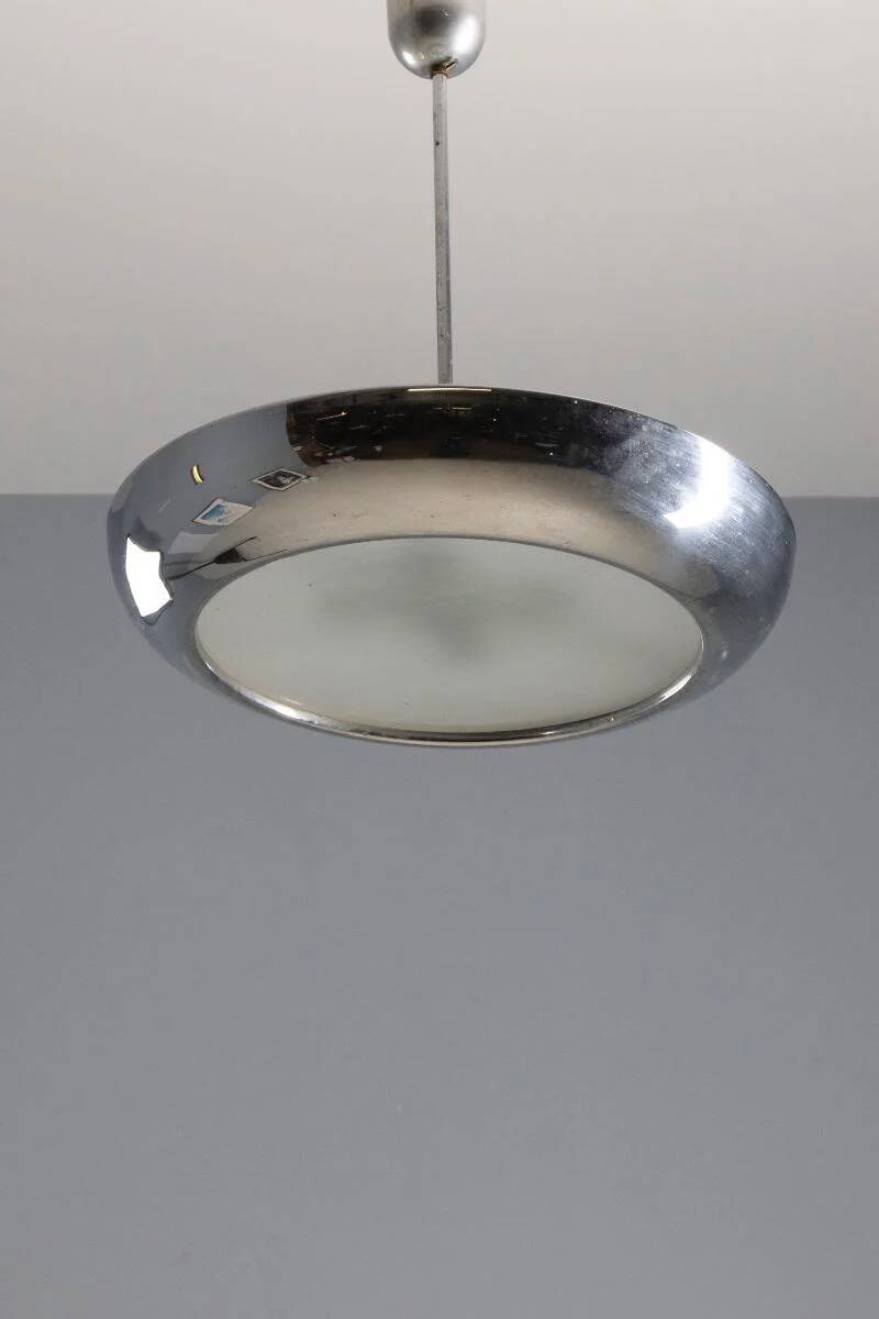 Chrome pendant light, Josef Hůrka, Czechoslovakia