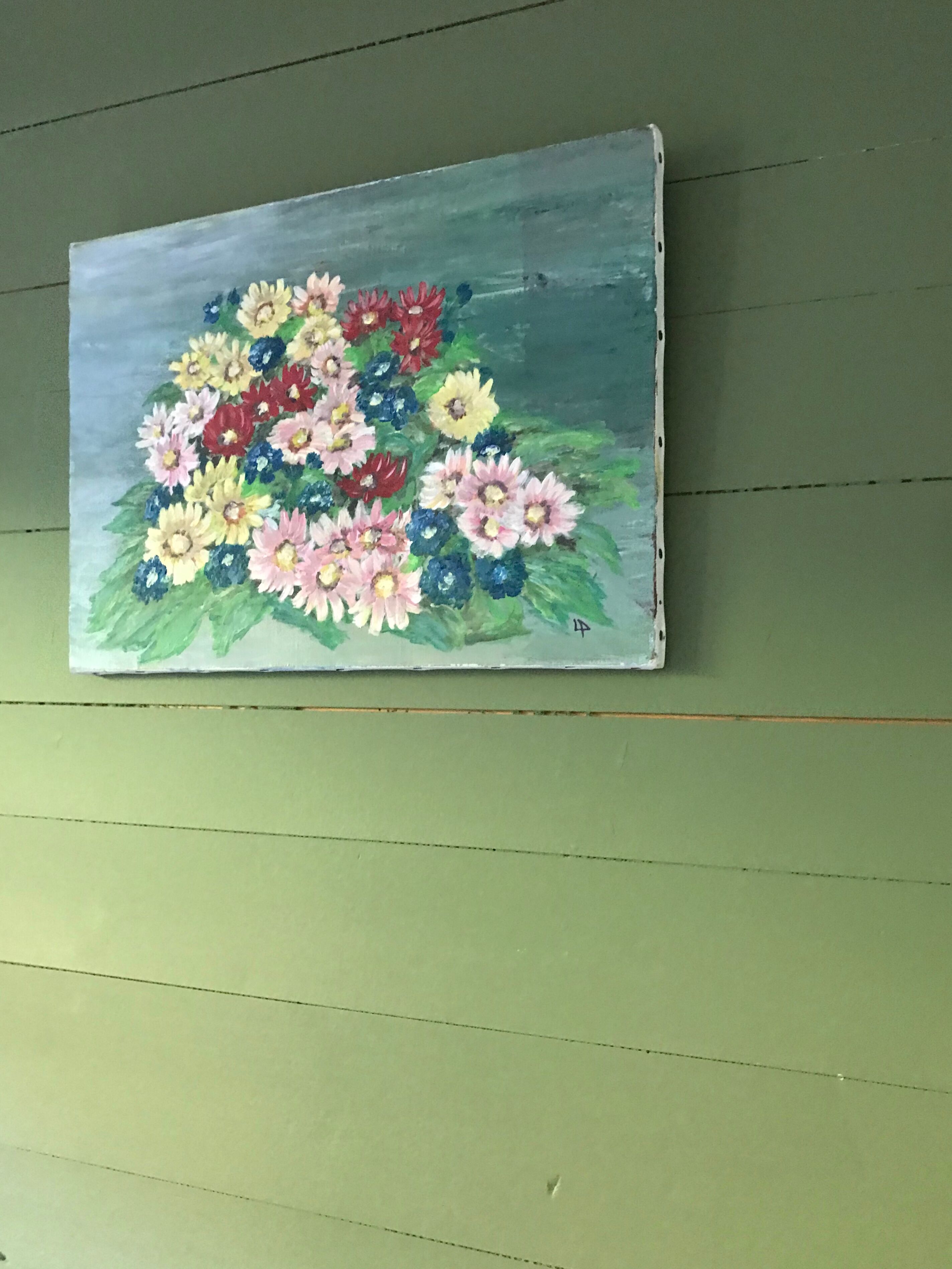 Oil on canvas small flowers