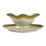 "Yvonne" ironstone sauceboat, Orchies, early 20th century