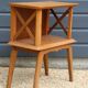 Crossed lattice bedside table veneered in oak