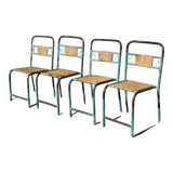 Chaises de jardin en fer forgé et rotin