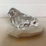 Zoomorphic molded glass paperweight