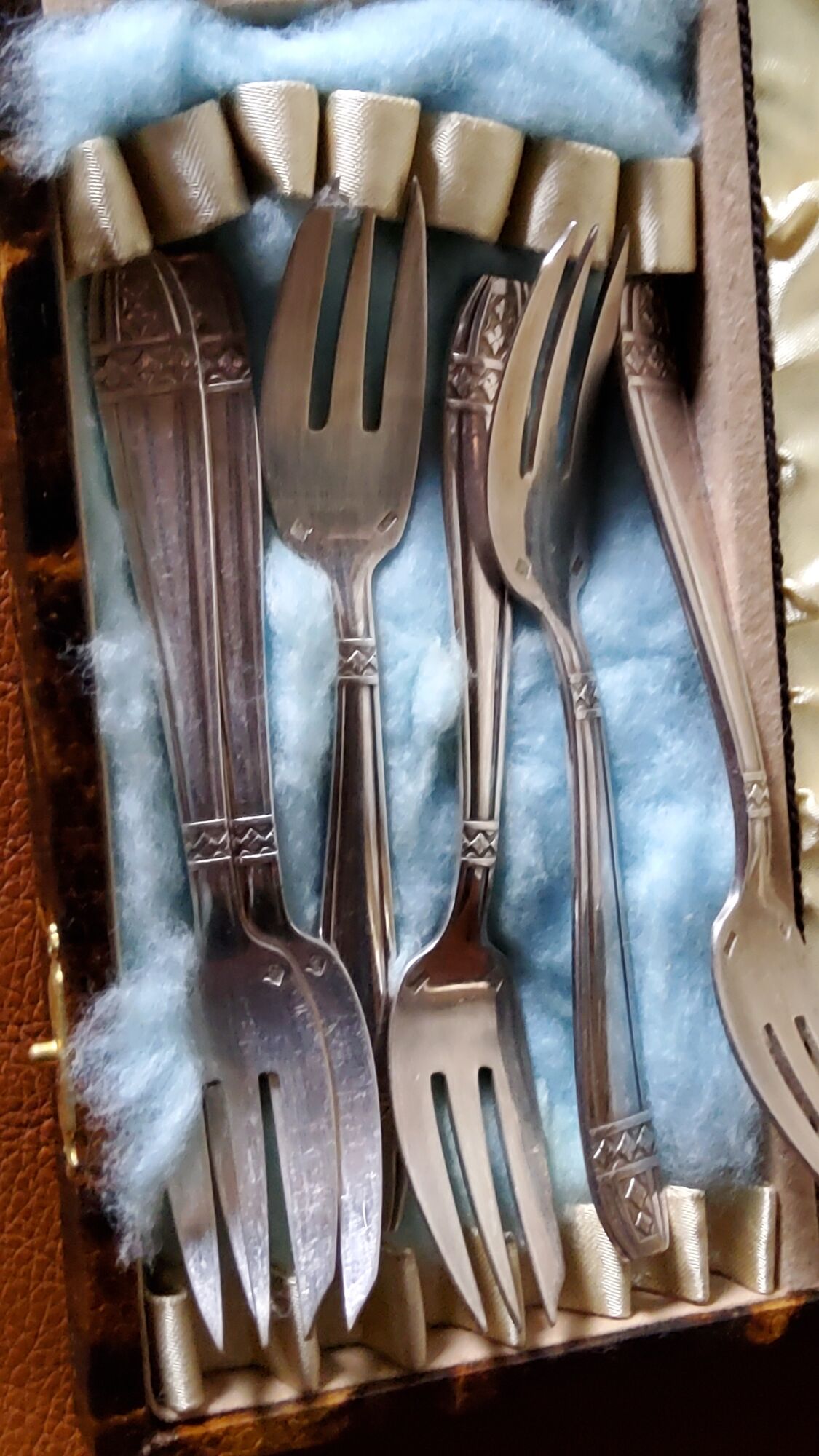 Silver metal cutlery set art deco goldsmith ATO 49 pieces