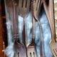 Silver metal cutlery set art deco goldsmith ATO 49 pieces