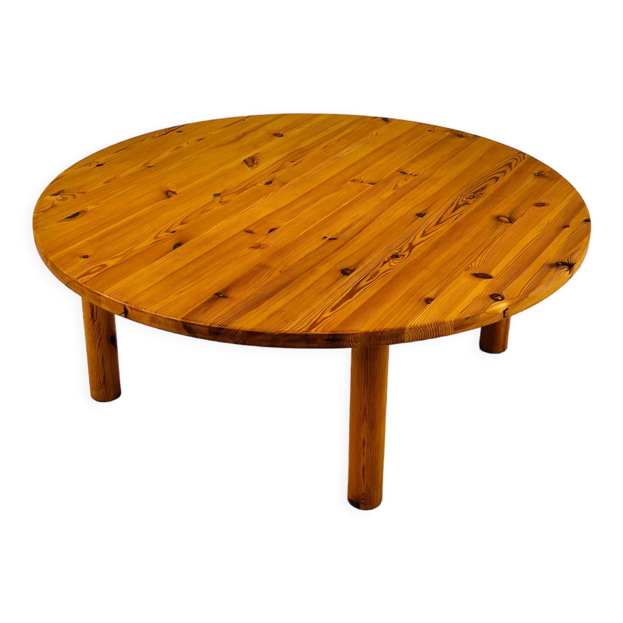 Table basse en pin massif du milieu du siècle, années 1970