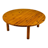Table basse en pin massif du milieu du siècle, années 1970