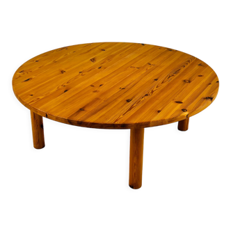 Table basse en pin massif du milieu du siècle, années 1970