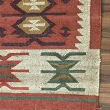Jute and wool handwoven kilim