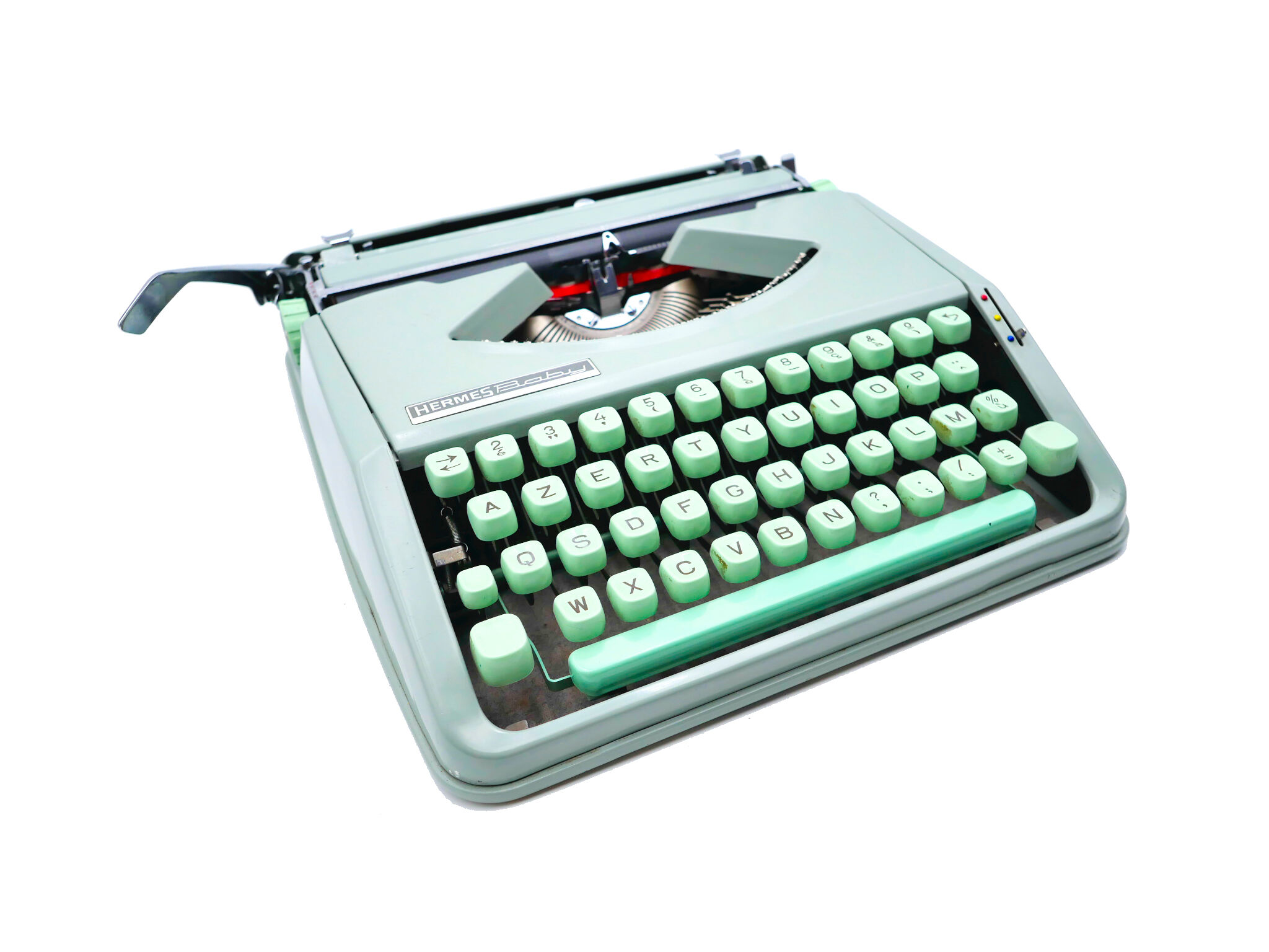 Green lime leaf typewriter hermes