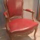 Louis XV period armchair covered in leather.