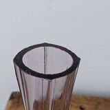 Soliflore verre transparent violet