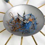 Very nice large 12-armed Mid Century Modern Brass Sputnik ceiling lamp