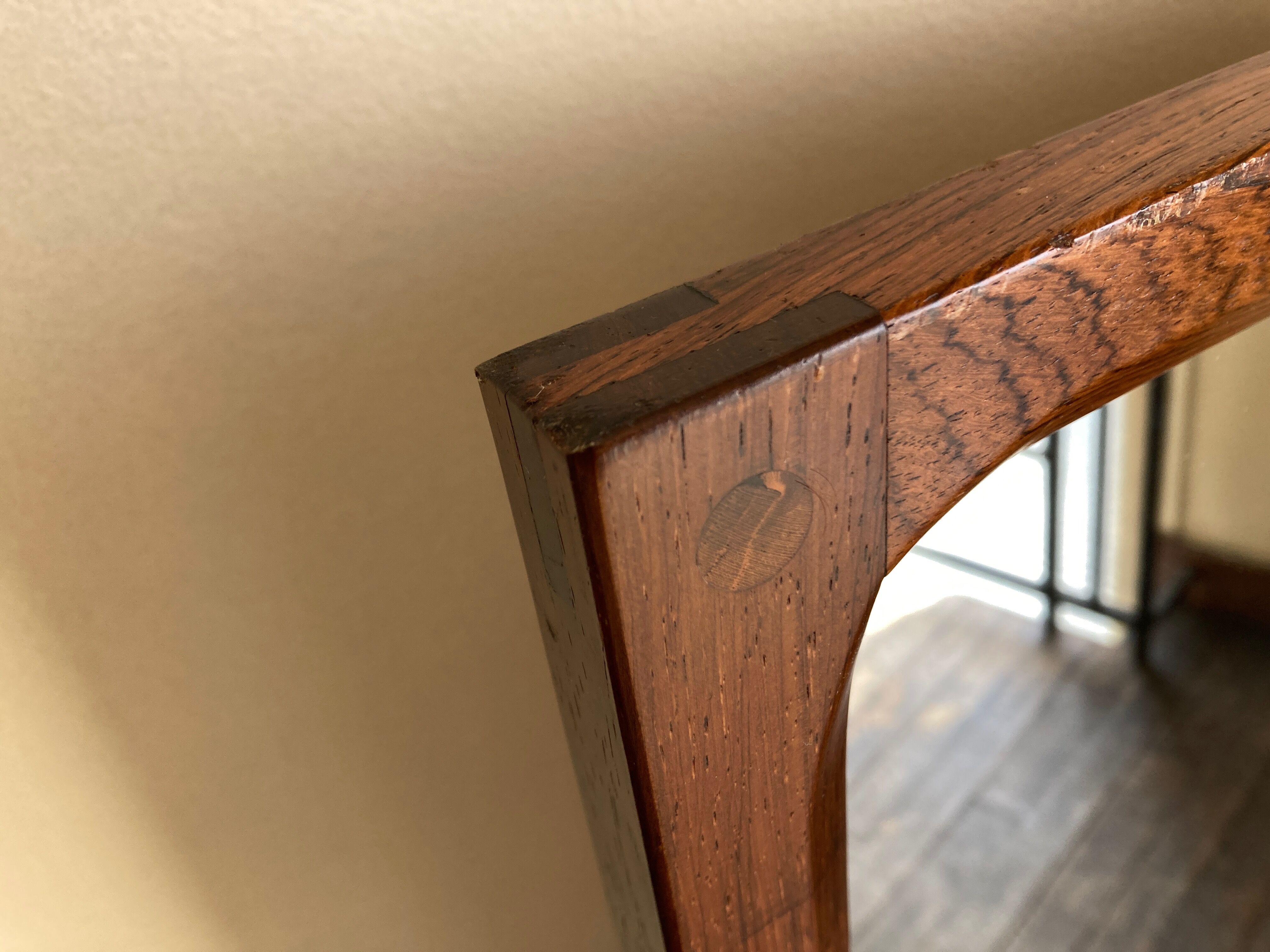 Scandinavian rosewood mirror Aksel Kjersgaard 166 for Möbel Odder 1960