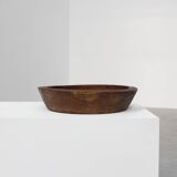 Large handcrafted solid wooden bowl in wabi wabi style, France ca. 1950
