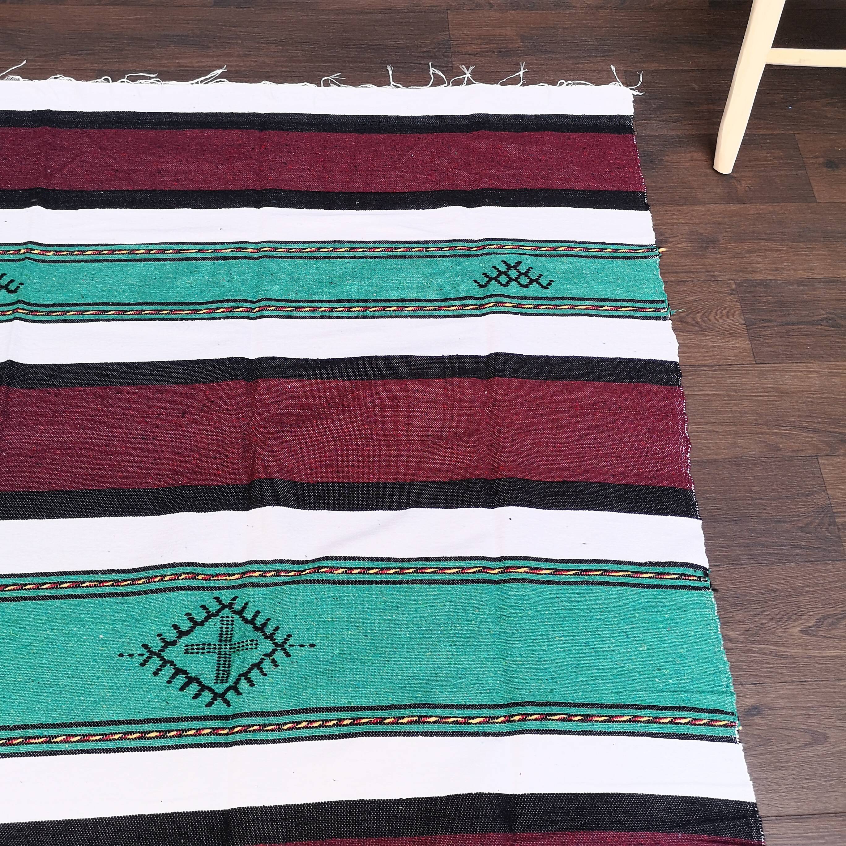 Handmade berber carpet made of multicolored cotton 140x225 cm