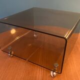 Small table, deserted on caster end table Plexiglas Michel Dumas