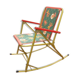 Chaise pliante rocking chair enfants vintage