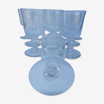 11 verres à eau ou vin en cristal de Baccarat, vers 1900.