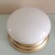 Ceiling lamp globe in white opaline and gold metal art deco style