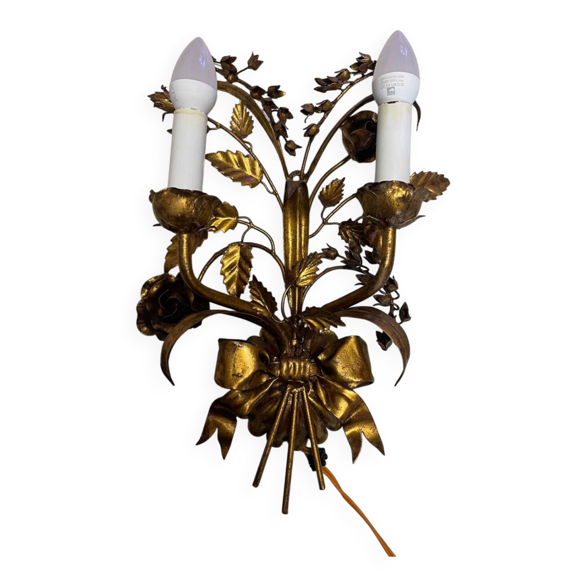 Wall light in the style of Hans Kögl, mid-20th century.