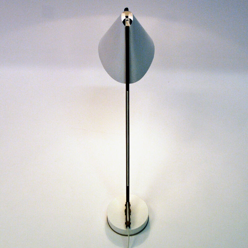 White metal and teak table lamp B54, Hans Agne Jakobsson 1950s Sweden