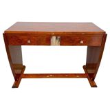 Art Deco Console Table in Thuja Roots, Birch and Silver-Plate, France, 1925