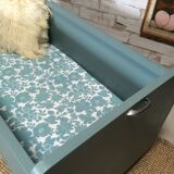 Baby bed caravan vintage 50s blue cloudy
