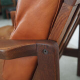 Oak armchair, Danish design, 60s, production: Denmark