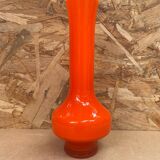 Ancien vase soliflore murano verre multicouche orange & blanc vintage