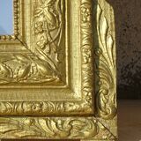Antique wooden mirror with gilded stucco 65x83cm