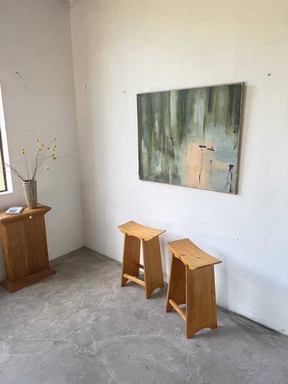 Toile abstraite nymphéas signée JP Perron, XXème