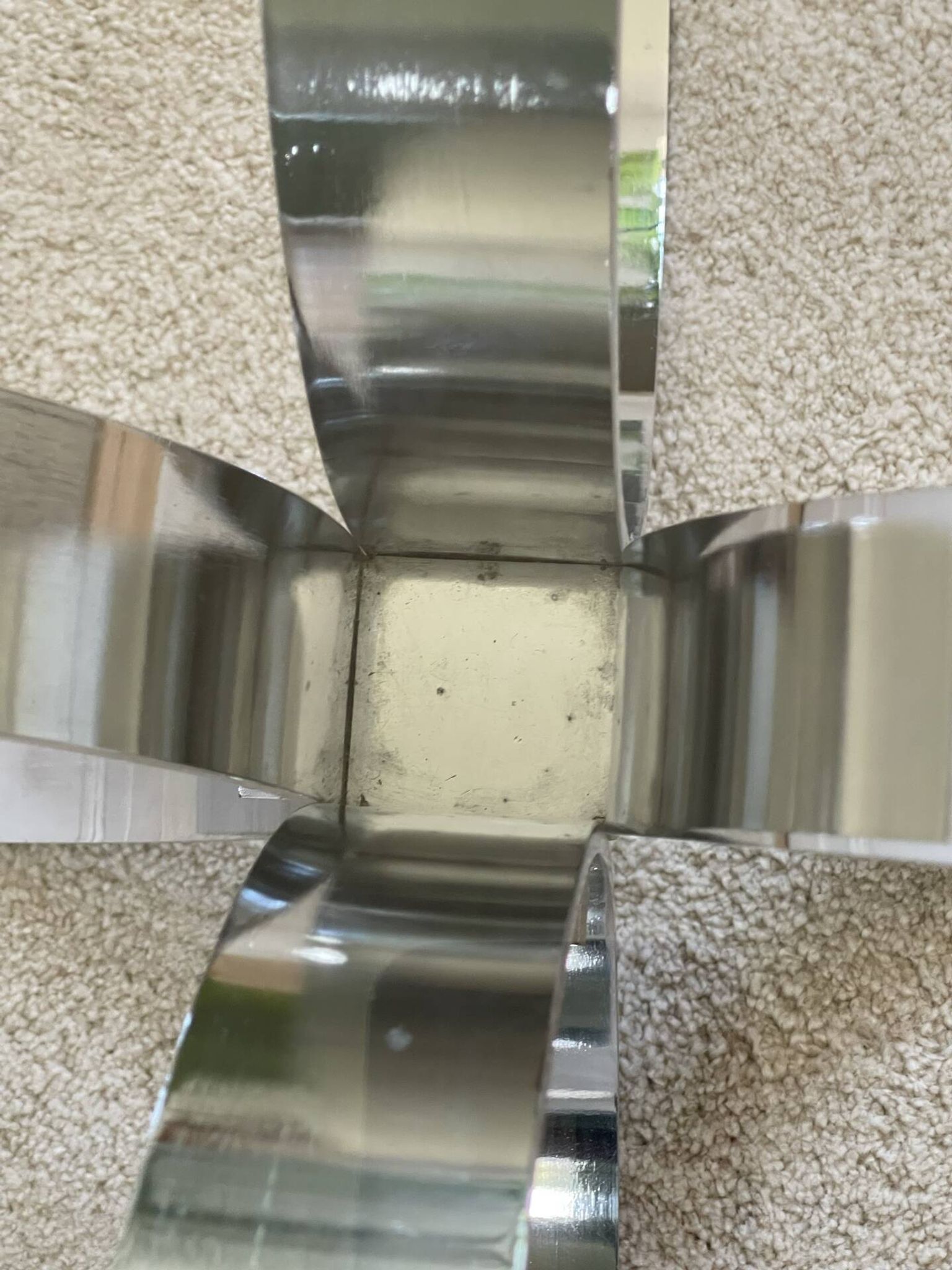 Vintage coffee table in glass and chrome