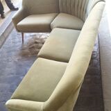Danish Scandinavian modular corner sofa of years soft 50 green glossy