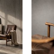 Fauteuil vintage en hêtre et cuir marron du milieu du siècle de Farstrup Møbler