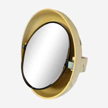 Vintage allibert round mirror with lighting