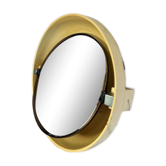 Vintage allibert round mirror with lighting