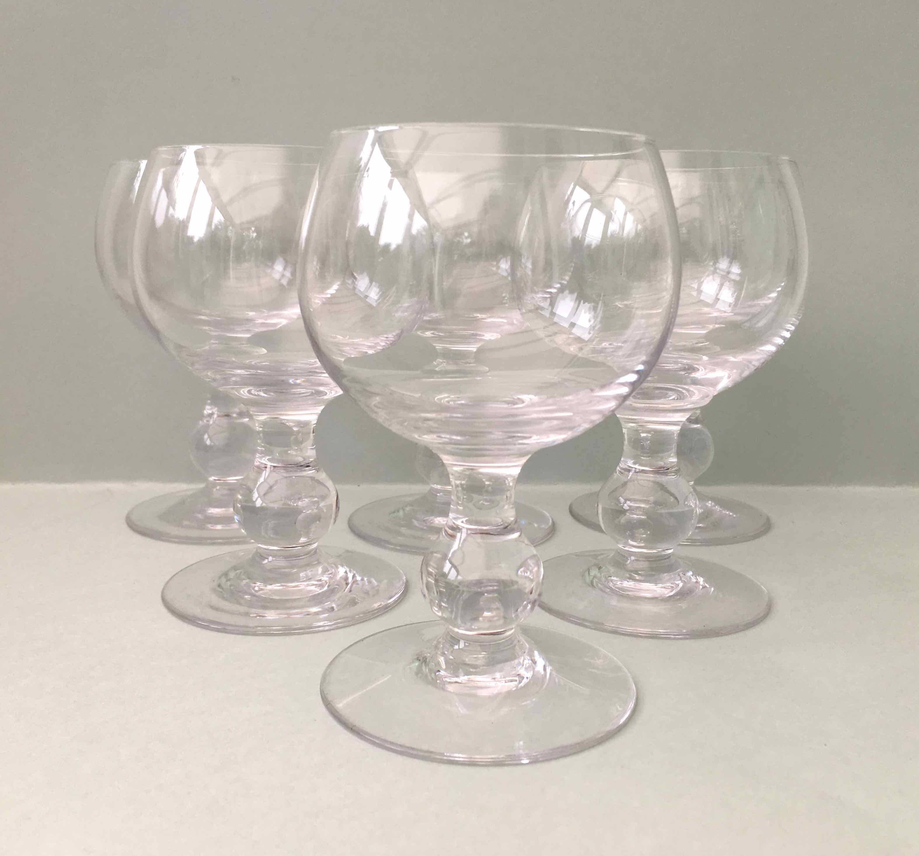 6 crystal wine glasses