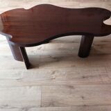 Table basse contemporaine en acajou massif